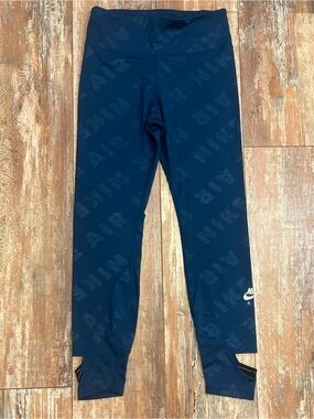 Nike Navy Logo All-Over Print Leggings